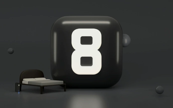 a black rectangle with a white circle and a white circle on it